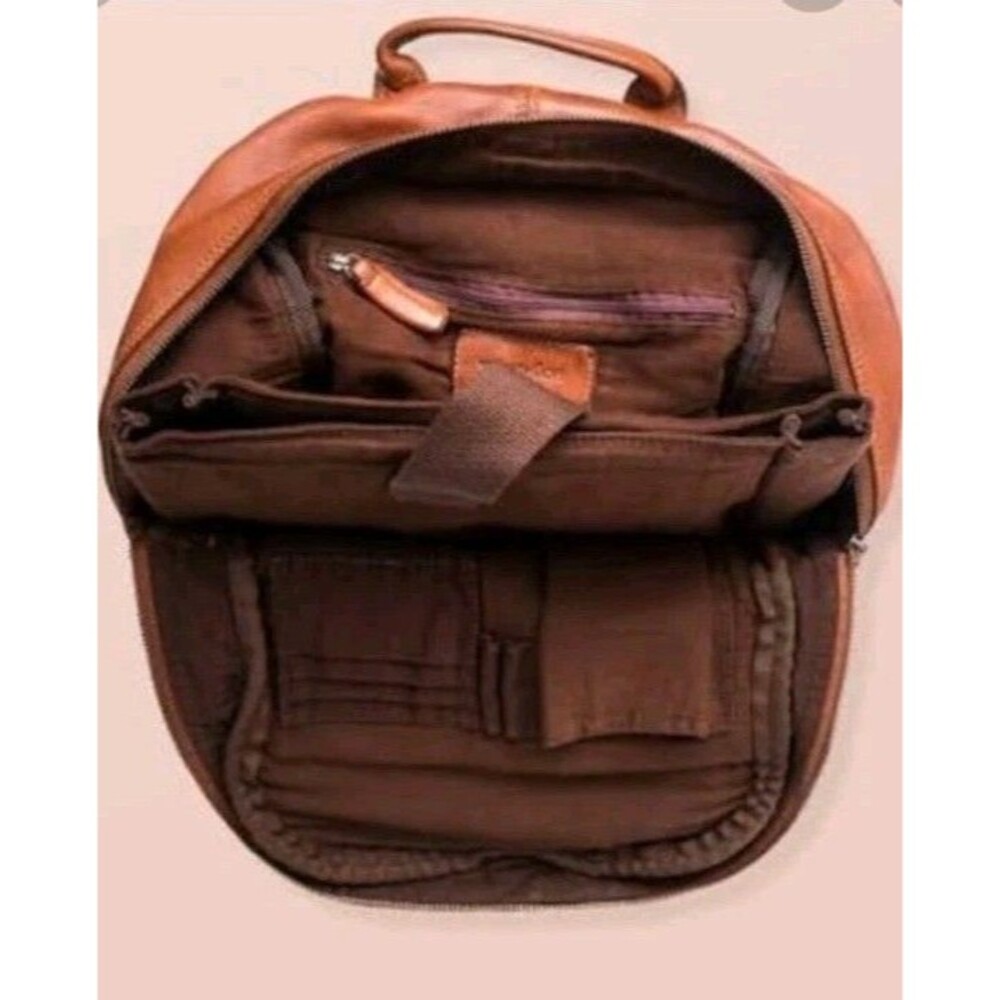 Trades Of Hope Journey Backpack Brown Leather Fair Trade Ethically Made - Picture 5 of 16